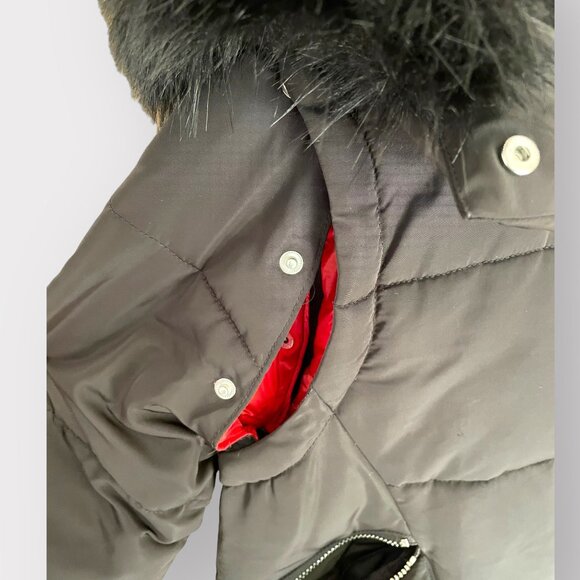 Derek Lam 10 Crosby Women's Size S Black Faux Fur Lined Convertible Coat/Vest - Picture 12 of 16